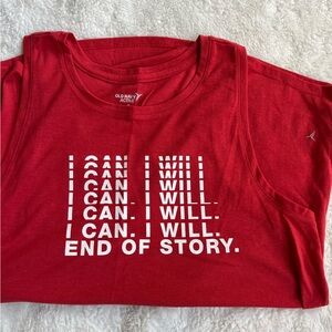 Old Navy Red “I Can I Will” Graphic Tank Top